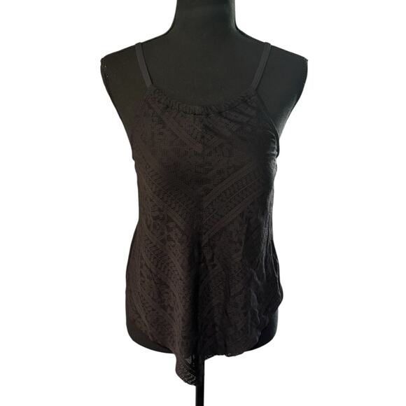 NWT! Bleu Rod Beattie Womens Black High Neck Crochet Tankini Top - Size 8 - Picture 7 of 11